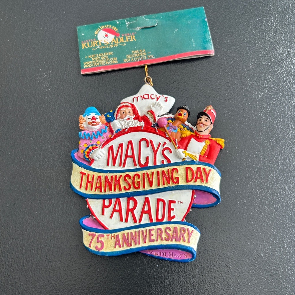 RARE-VINTAGE 2001 Kurt S. Adler Macy's Thanksgiving Day Parade Ornament-Orig Pkg